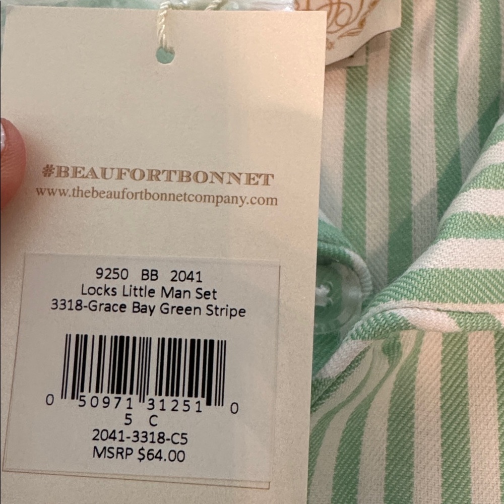 Striped Kids Pajamas - Green - Picture 2 of 2